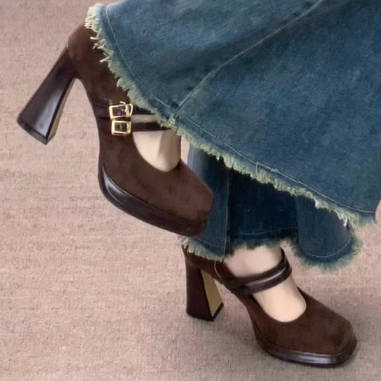 Vintage Fashion Online - Vintage dikke hoge Mary Jane schoenen