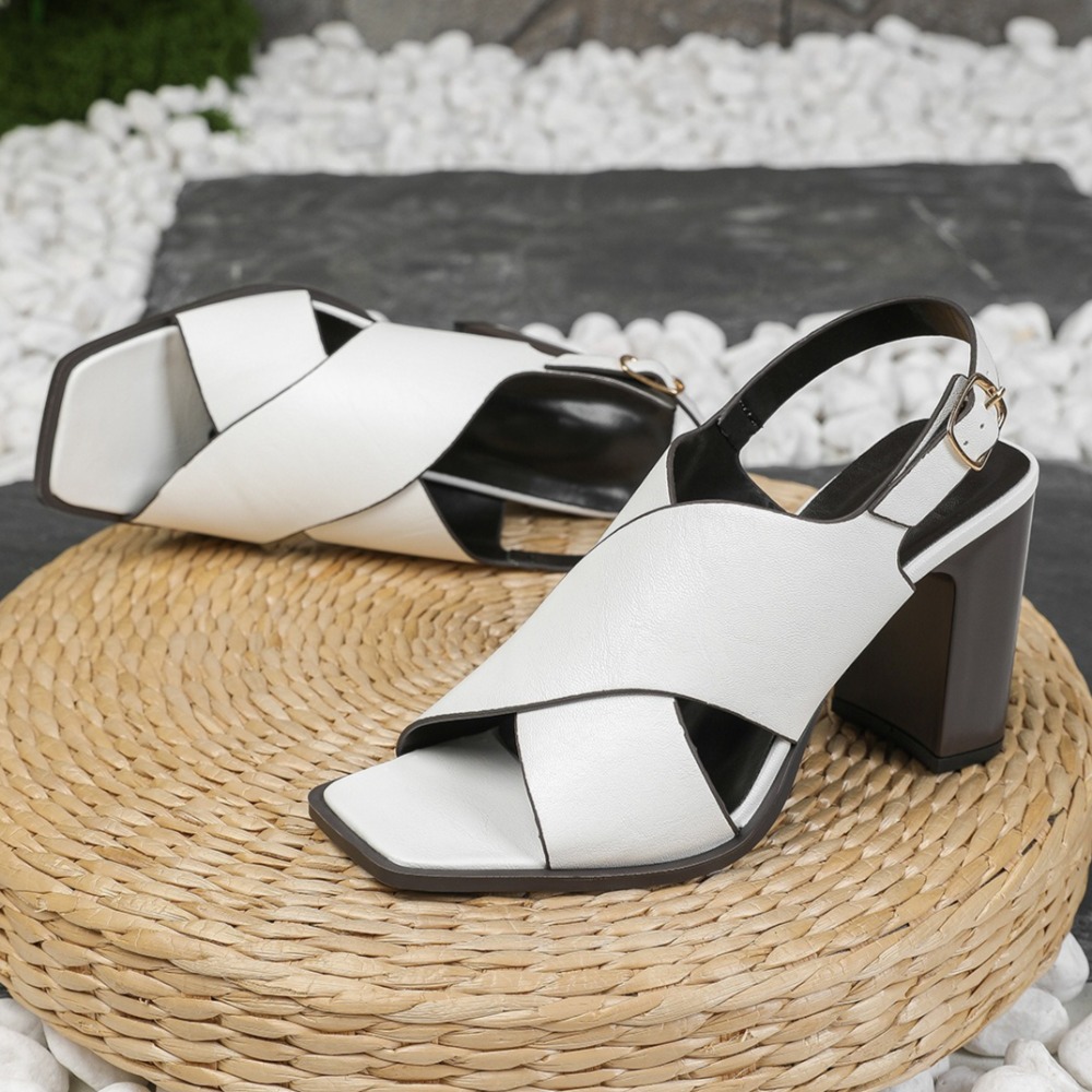 Vintage Fashion Dresses - Damessandalen Vintage sandalen met vierkante kop