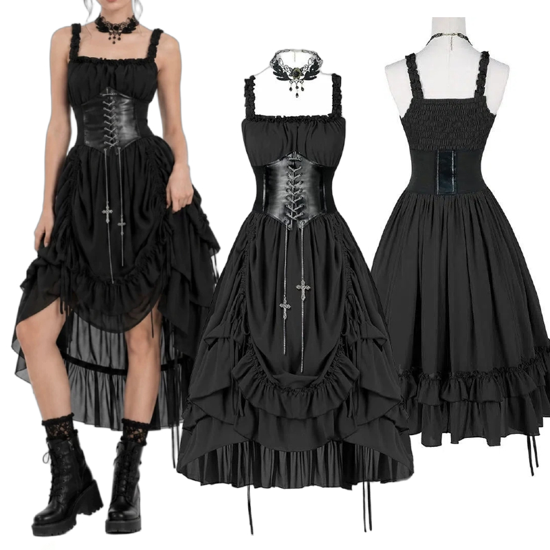 Vrouwen Gothic Jurk Corset Sli - Vintage Fashion Dresses recensie en prijs